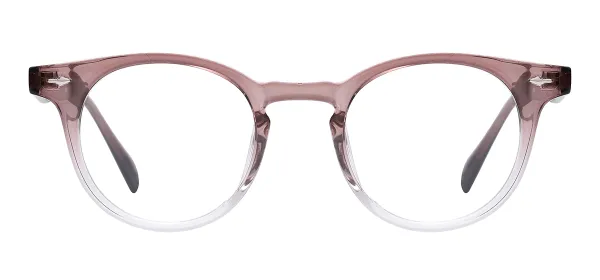 Vintage Round Eyeglasses (Transparent Brown)