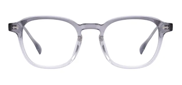 Classic Square Eyeglasses (Transparent Gray)