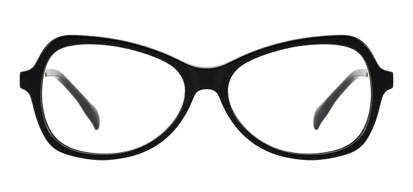 Acetate Oval Spectacles (Black)