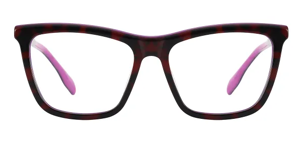 Acetate Square Eyeglasses (Purple Tortoise)