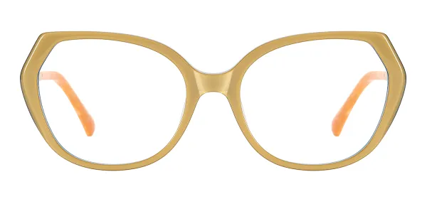 Retro Geometric Acetate Eyeglasses (Gold)