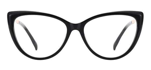 Vintage Cat Eye Eyewear (Black & Gold)