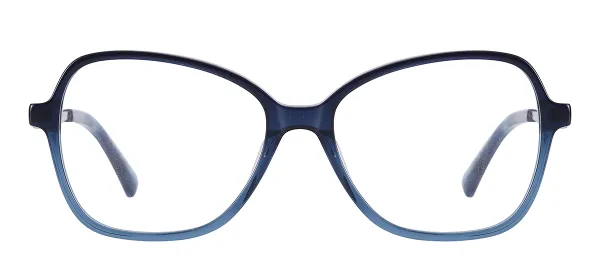 Colorful Oval Eyeglasses (Blue & Silver)
