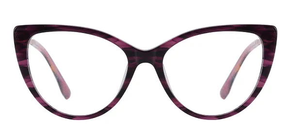Colorful Cat Eye Acetate Eyewear (Purple Tortoise)