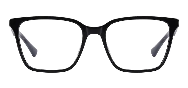 Classic Acetate Square Eyeglasses (Black)