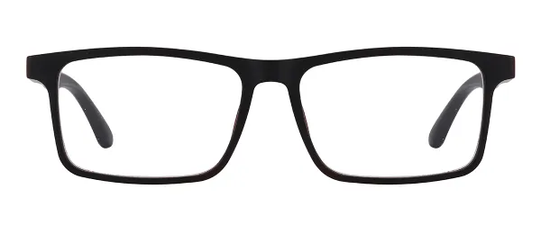 Classic Sports Rectangular Eyewear Frame (Black Red)