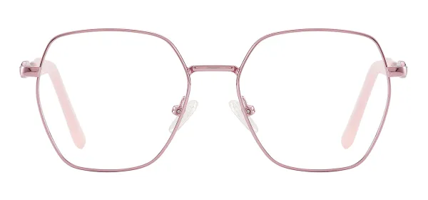 Metal Geometric Eyeglasses (pink)