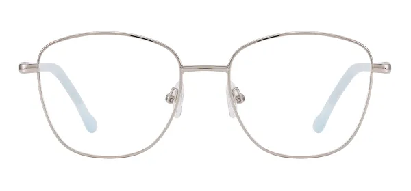 Women Metal Square Eyeglasses (Silver)