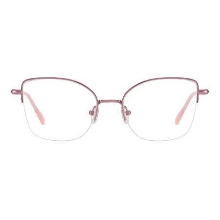 Retro Half Rim Metal Glasses