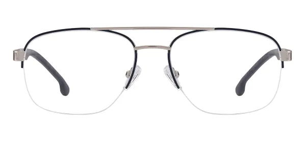 Trendy Double Bridge Eyewear (Blue & Silver)
