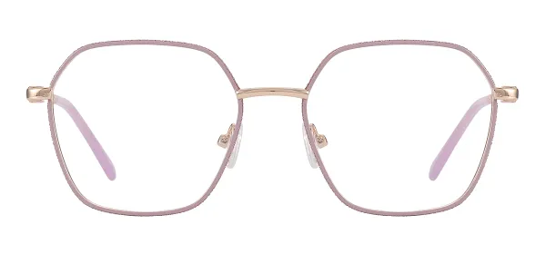 Trendy Metal Geometric Glasses (Purple)