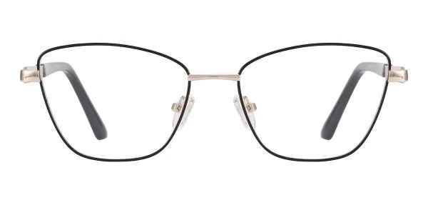 Sparkly Vintage Cat Eye Eyewear (Black & Gold)