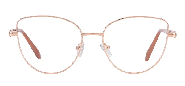 Luxury Metal Cat Eye Glasses (Rose Gold)
