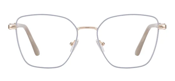 Luxury Bling Metal Geometric Glasses (Blue)