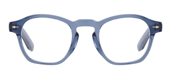 Vintage Clear Oval Acetate Glasses (Blue)