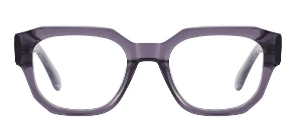 Transparent Geometric Acetate Eyeglasses (Gray)