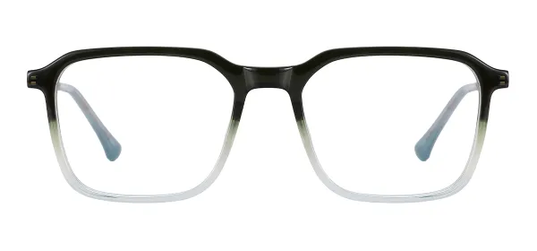 Trendy Square Acetate Glasses (Transparent Green)