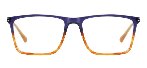 Classic Rectangular Eyeglasses (Orange)