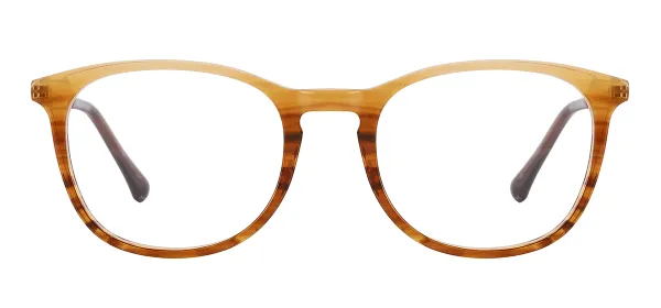 Adult Oval Acetate Eyeglasses (Orange)