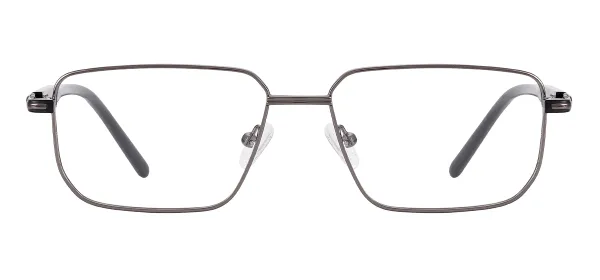 Classic Rectangular Metal Eyewear (Gray)