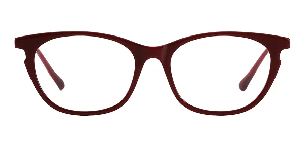 Fashion Small Oval Acetate Eyewear (Red)