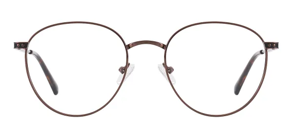 Vintage Round Metal Glasses (Brown)