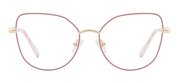 Colorful Metal Oval Glasses (Pink Gold)