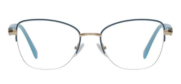 Half Rim Oval Eyewear (Blue)