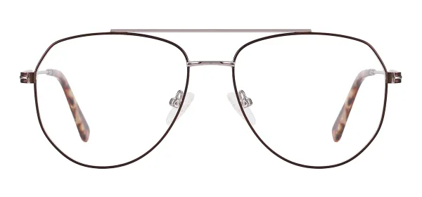 Retro Double Bridge Aviator Glasses (Brown)