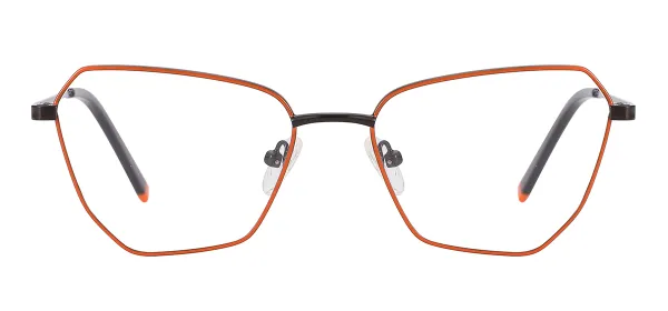 Fashion Geometric Eyeglasses (Black & Orange)