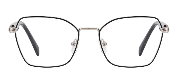 Vintage Geometric Metal Glasses (Black)