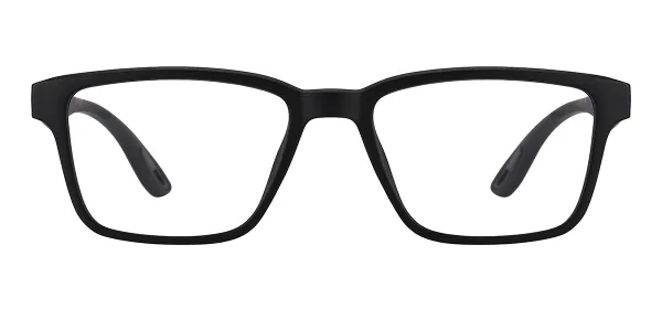 Lightweight Rectangular TR90 Eyeglasses Frames (Black)