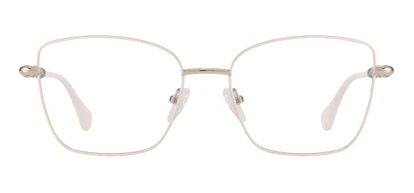 Rectangular Full Rim Glasses (White)