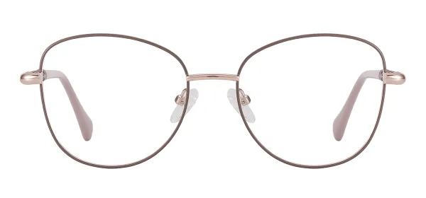 Metal Full Rim Eyewear Frames (Pink Gold)