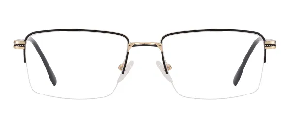 Men Half Rim Frames (Black & Gold)
