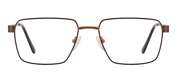 Metal Rectangular  Spectacles (Brown)