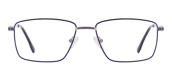 Rectangular Full Rim Spectacles (Blue & Silver)