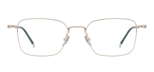Men Rectangle Eyeglasses (Gold)