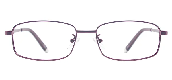 Women Metal Rectangle Eyeglasses-Red