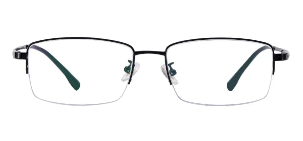 Large Metal Eyeglasses - Black
