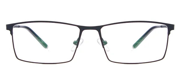 Full Rim Rectangle Glasses - Black