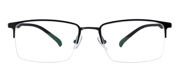 Rectangle Metal Spectacles - Black