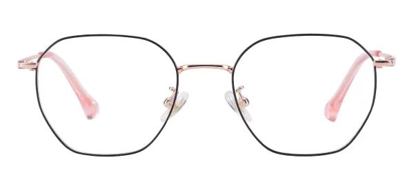 Lightweight Metal Spectacles - Black & Rose Gold