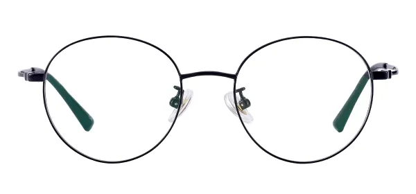 Round Metal Spectacles - Black