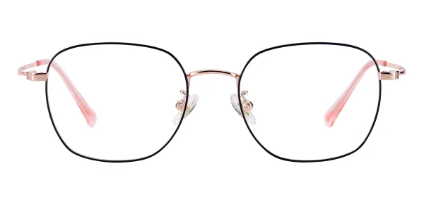 Light Weight Metal Spectacles - Black_RoseGold