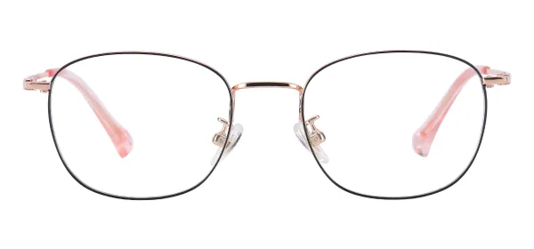 Metal Lightweight Eyeglasses - Black & Rose Gold