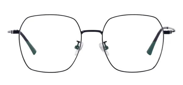 Large Square Glasses - Black