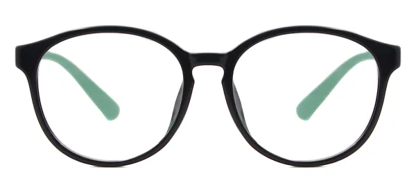 Women Round Retro Eyeglasses - Green