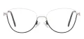 Metal Cat Eye Half Rim Glasses