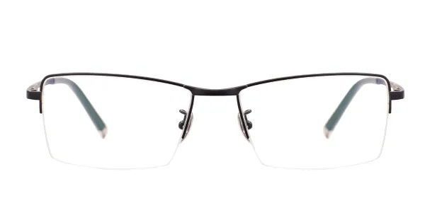 Classical Titanium Half Rim Eyeglasses - Black
